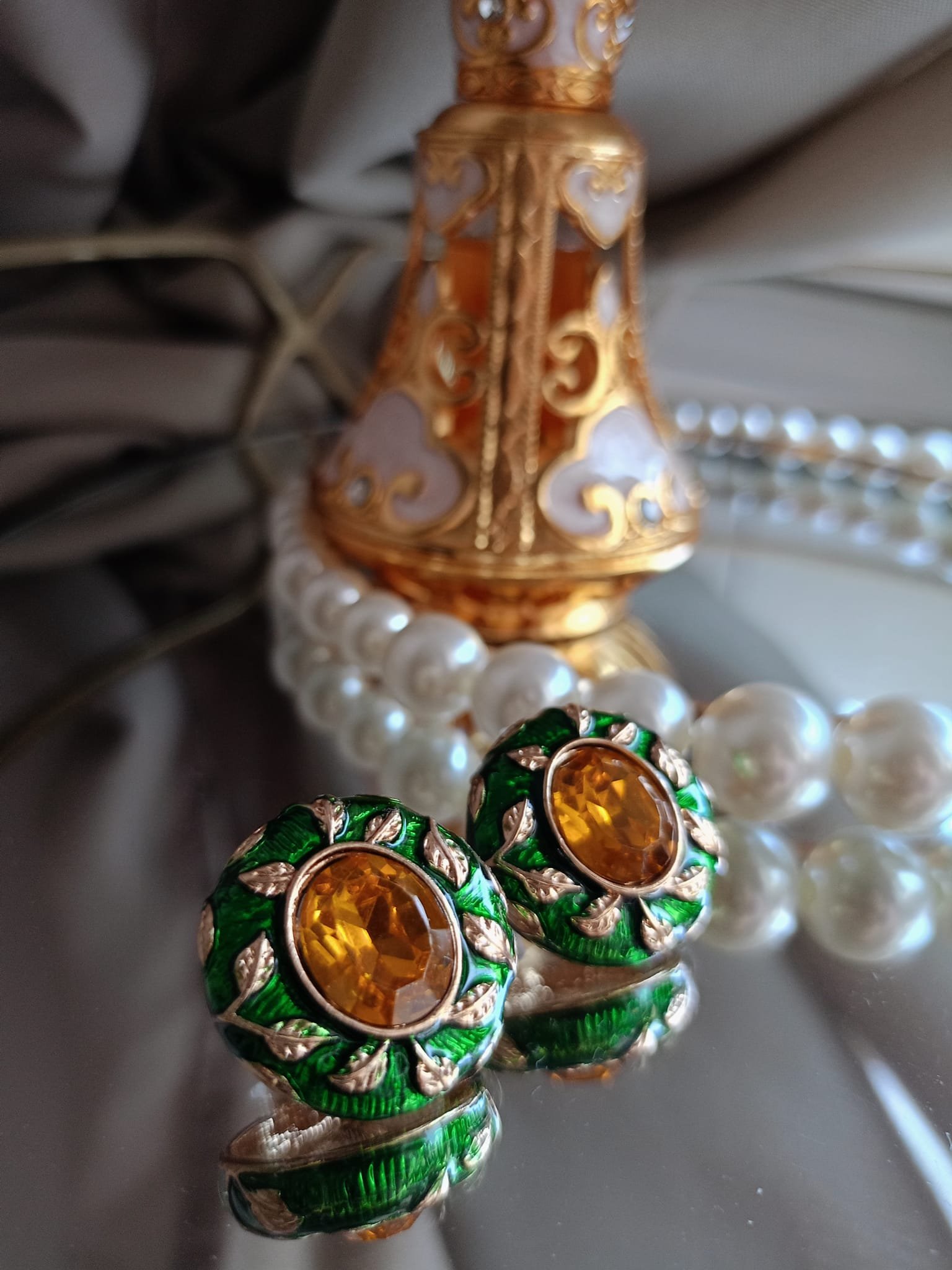 Kolczyki listki eleganckie – ponadczasowy dodatek do sukienki - zielony - 1