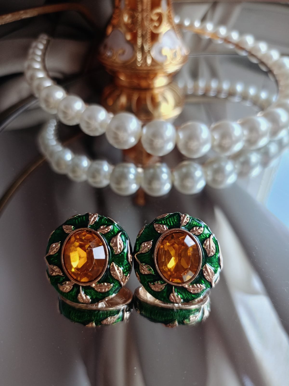 Kolczyki listki eleganckie – ponadczasowy dodatek do sukienki - zielony - 2