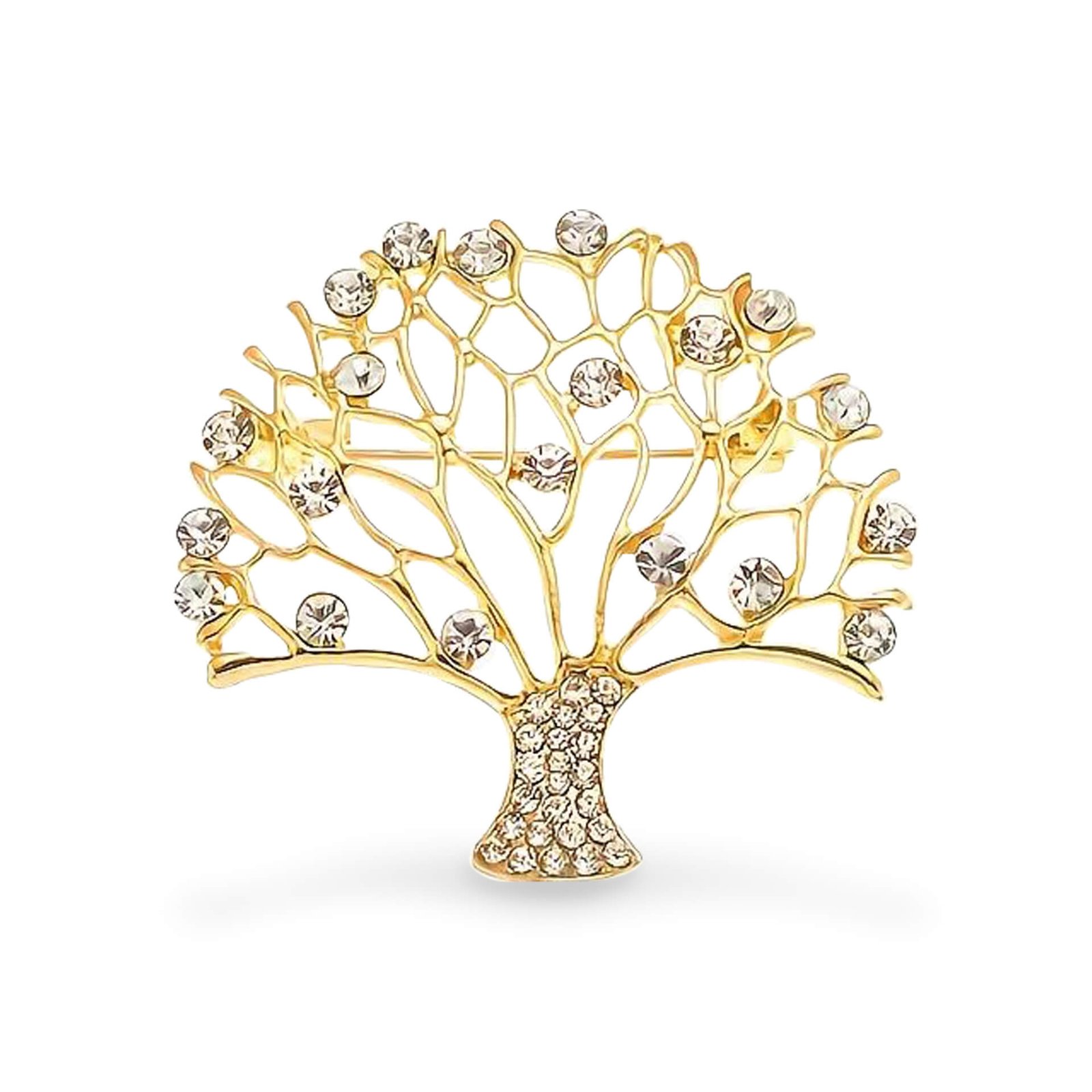 Broszka Drzewo z Cyrkoniami Modny Dodatek do Stylizacji - Broszki - Maryam Prinz