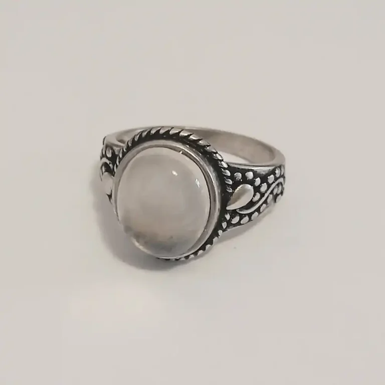 Pierścionek posrebrzany boho inspirowany naturą i wolnością - Biały, 17 (18,0 mm) - Pierścionki - Maryam Prinz